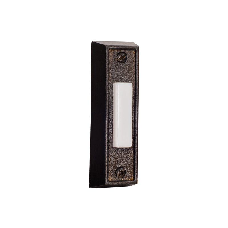Winston Porter Surface Mount Doorbell Rectangular Push Button in Bronze